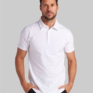 BYLT Basics Drop Cut Lux Short Sleeve Polo Men’s Size XL White